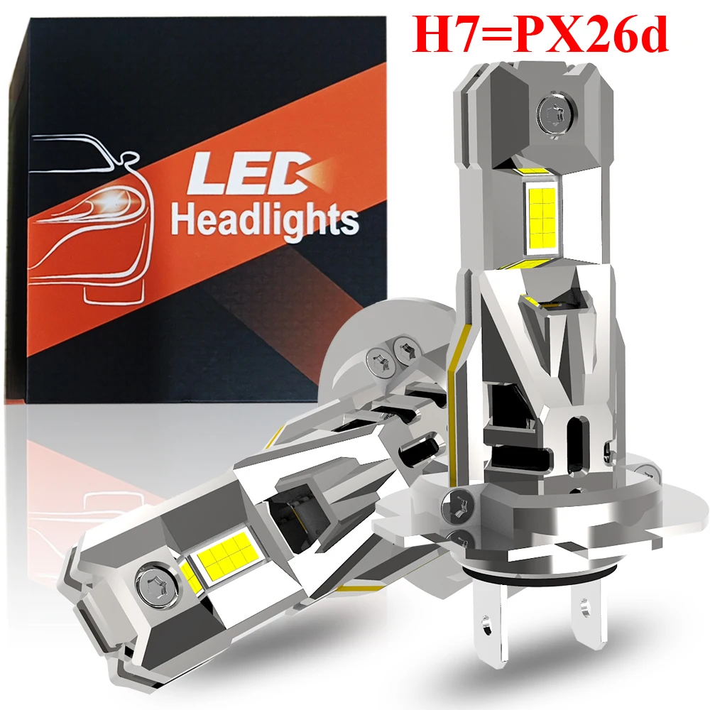 

2pcs H7 Led PX26d H18 Canbus No Error Headlight Light Car Turbo Diode Bulb Powerful No Adapter Required White Moto Fog Lamp 12V