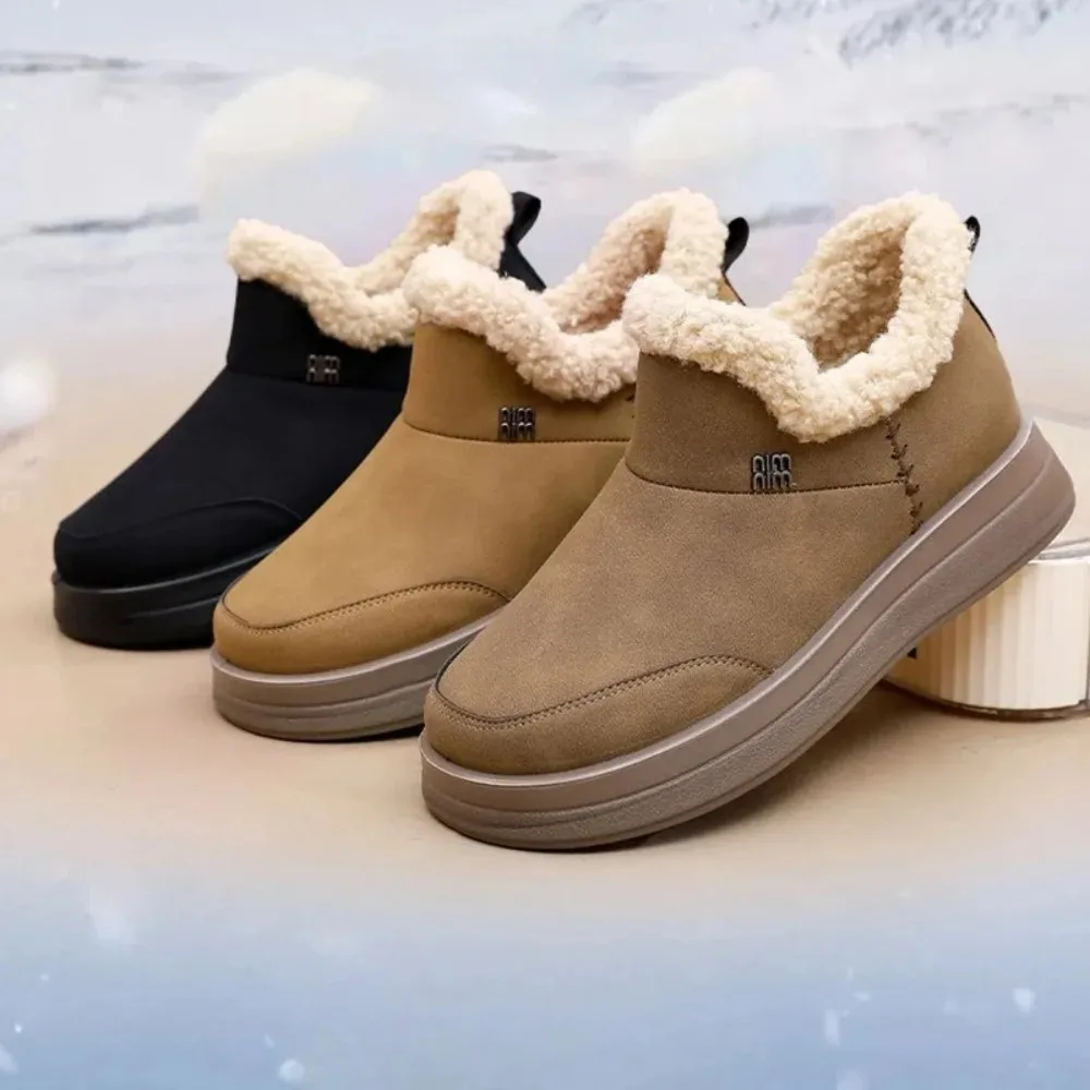 

Женская зимняя хлопковая обувь на утолщенной подкладке, обувь для мам, противоскользящие, морозостойкие, теплые и удобные зимние ботинки.