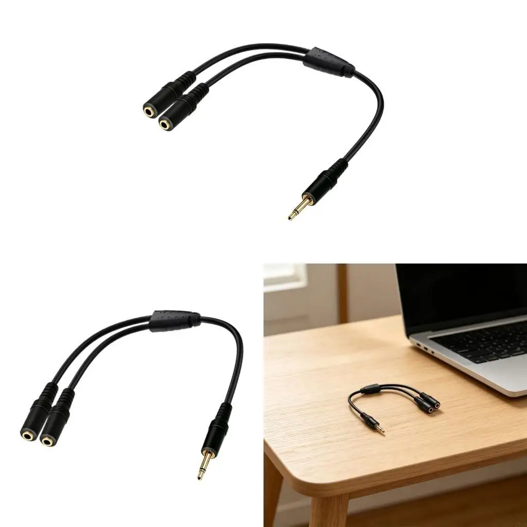 193A 3.5mm Single End Insert To Pair Single End Contact Sound Separator Wire 30cm Golden advice Clear Sound