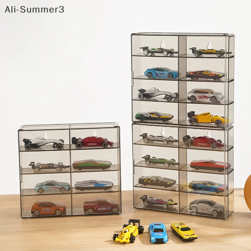 1:64 Per modello di esposizione Scaffale per armadietto dei giocattoli per auto Scatola di visualizzazione antipolvere in acrilico pressofuso