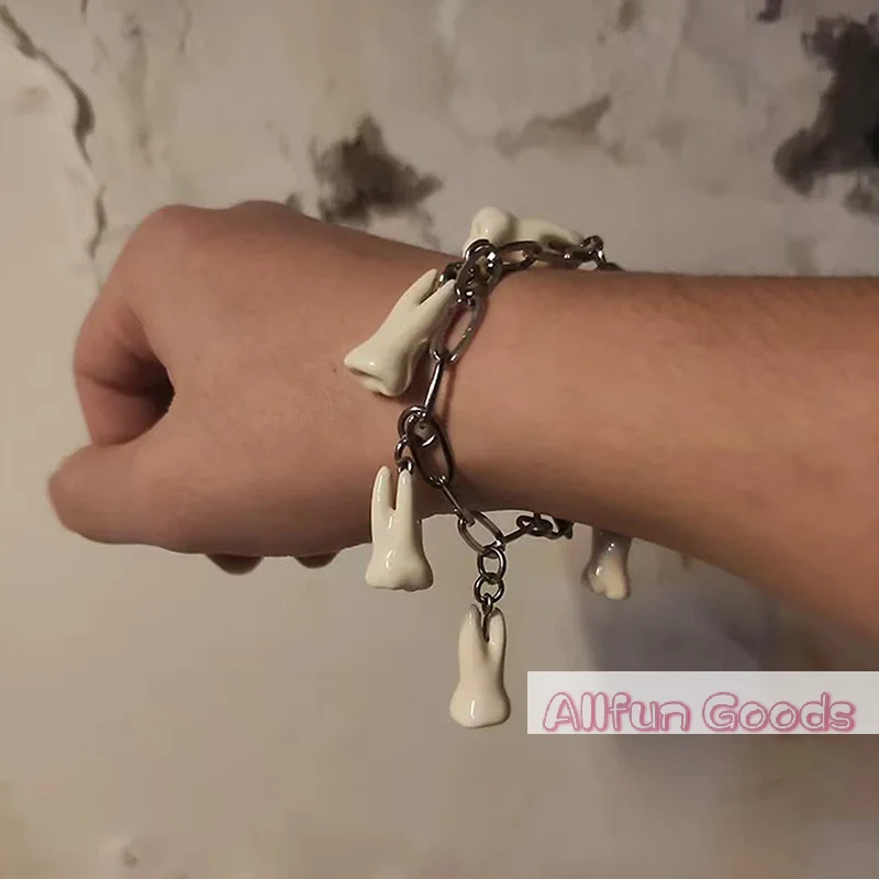 [TG835]Trendy Unique Stainless Steel Bracelet Teeth Charm Bracelet Gothic Bracelet Jewelry view 6