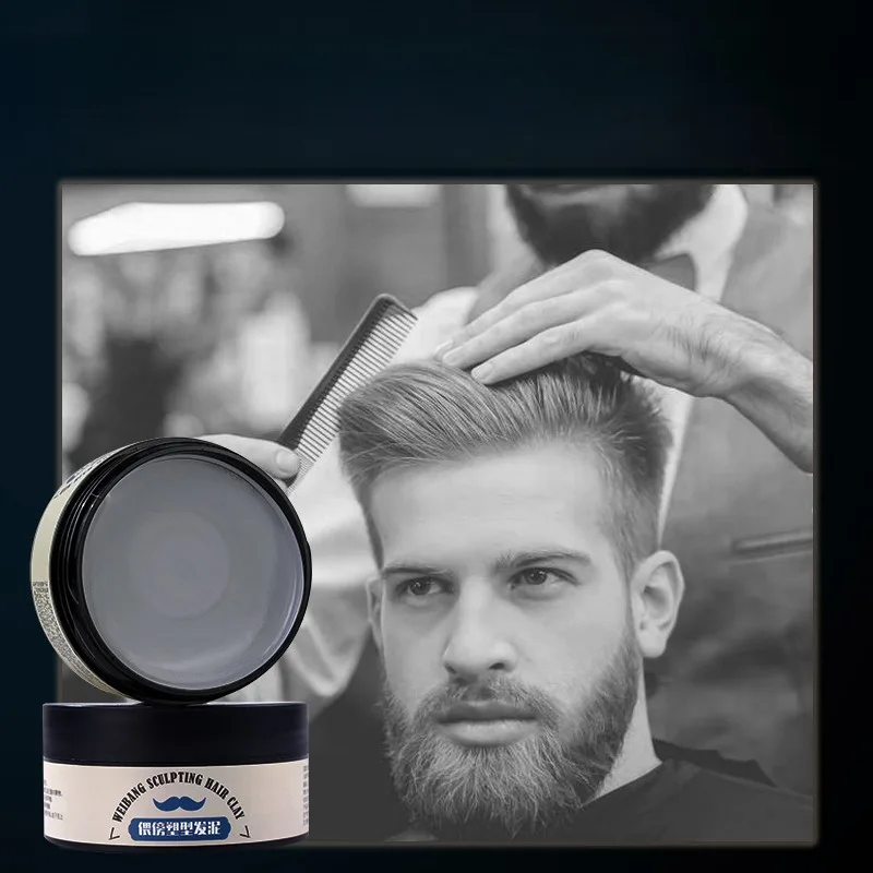 1 Uds. Cera para el cabello con estilo de arcilla sólida mate para hombres, productos para el cabello con estilo Natural esponjoso y esponjoso de larga duración para uso diario sin aceite