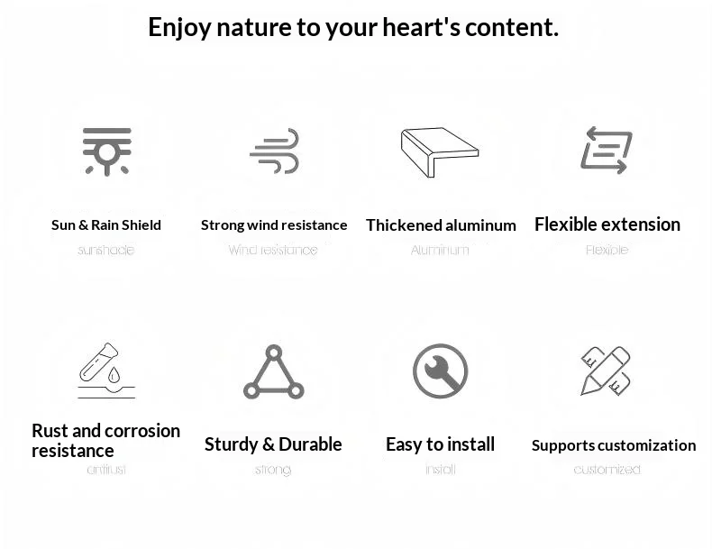 Heavy Duty Outdoor Aluminum Patio Roof Canopy, Durable Polycarbonate Awning, UV & Rain Protection for Porch Deck, All Weather
