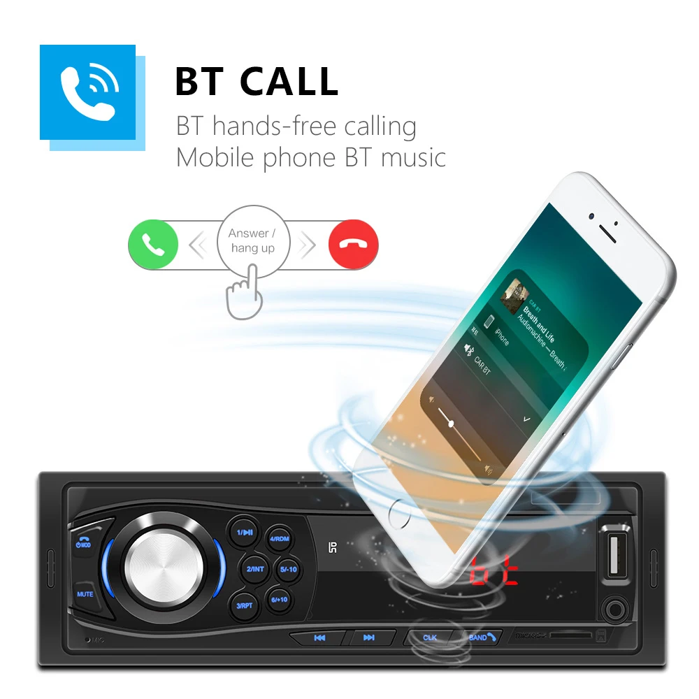 Podofo 4.1 "راديو السيارة الصوت 1 Din بلوتوث الصوت الموسيقى ستيريو MP3 مشغل راديو السيارة استقبال FM مع بطاقة AUX/USB/TF في مجموعة داش #3