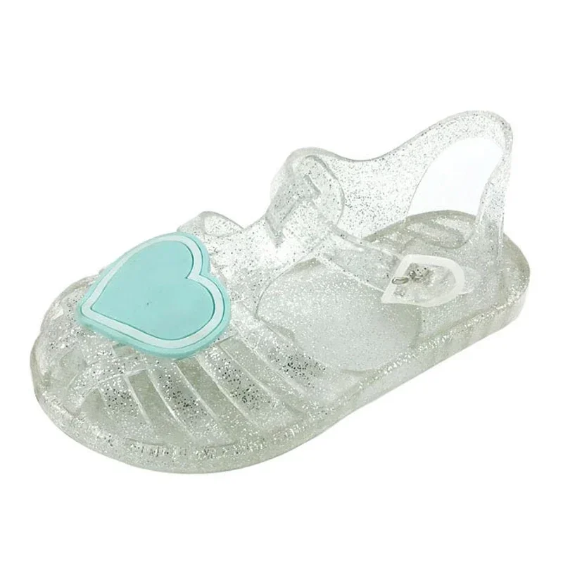 New Summer Children Jelly Princess Sandals Sweet Heart Shaped Girls Toddlers Baby Breathable Hollow Shoes