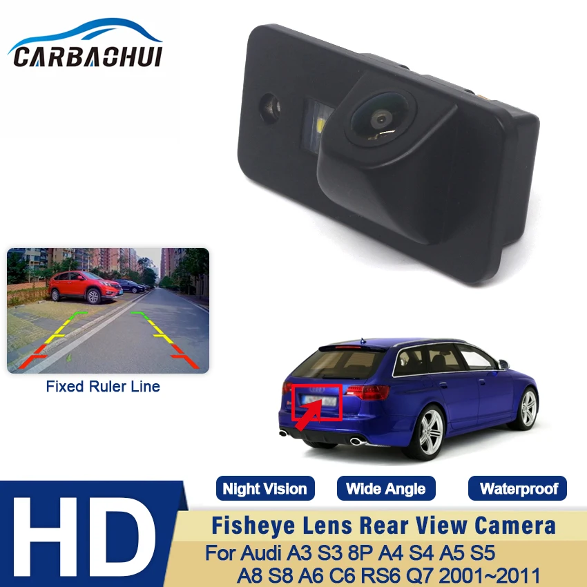 

170Degree HD CCD 1080x720P Rear View Camera For Audi A3 S3 8P A4 S4 A5 S5 A8 S8 A6 C6 RS6 Q7 2001~2011 License Plate Light