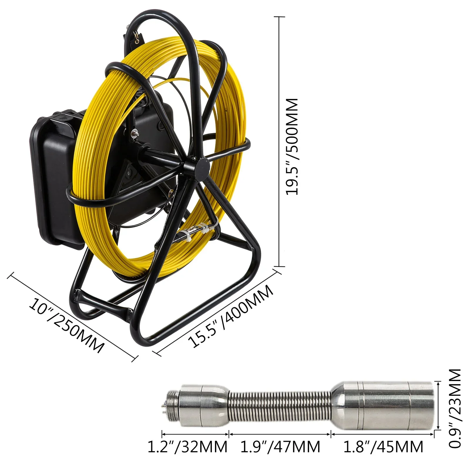 300 Feet Plumbing Inspection HD 1200 TVL Drain Sewer 9 Inch LCD Drain Sewer