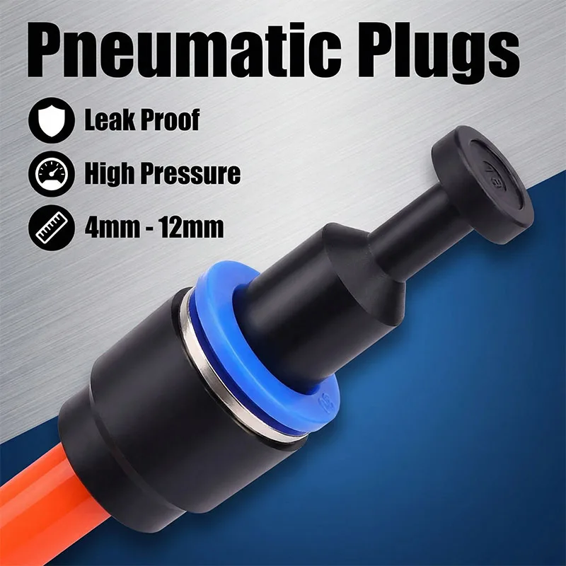 20/50PCS PP/PPF Airway Plug Cap Inch 1/4 Straight Pneumatic Plug Fittings Quick Nylon Fitting 4/6/8/10/12mm Dustproof Seal Plug
