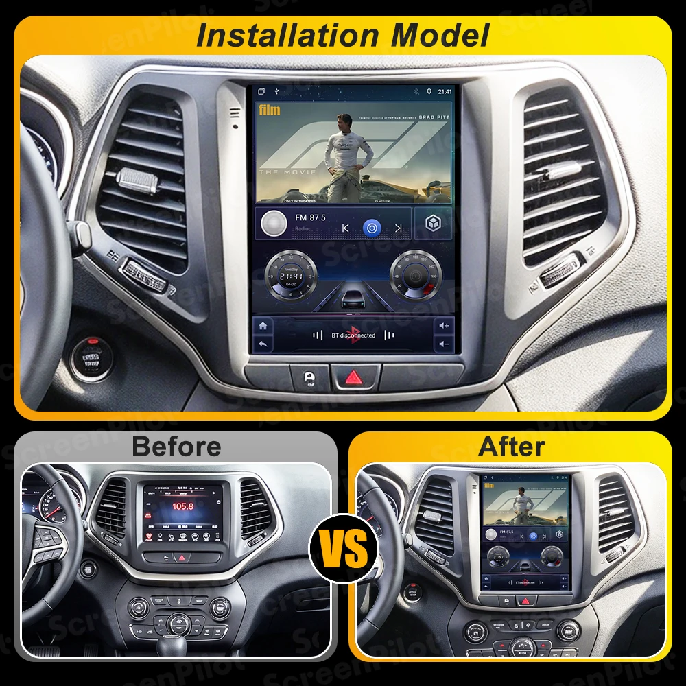 9.7 inch Android 16 For Jeep Cherokee 5 KL 2014-2018 Car Radio Stereo Head Unit Multimedia Video Player GPS Navigation 8 Core 5G