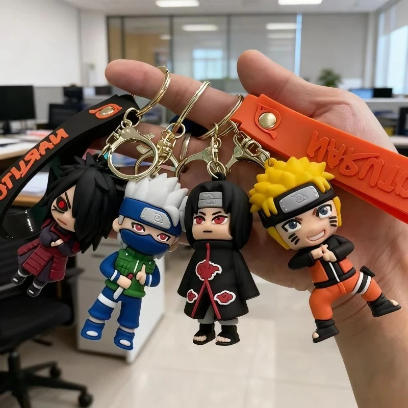 Neuer Naruto-Cartoon-Schlüsselanhänger, Naruto Kakashi-Charakter-Schlüsselanhänger, Cartoon-Anhänger, Tasche, gecharterte Schlüsselanhänger, Dekorationen, Geschenke für Fans.