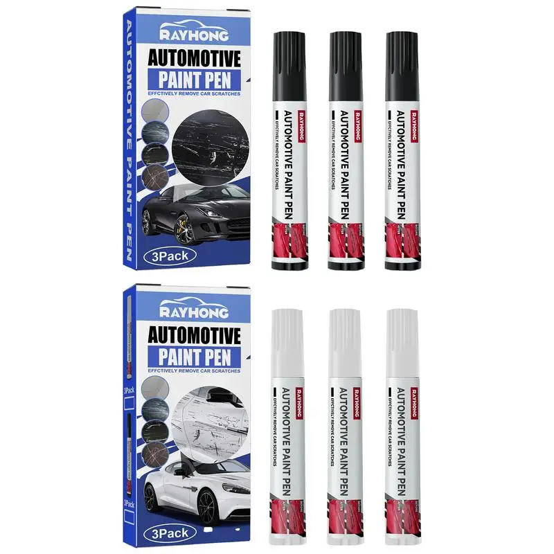 3Pcs Autolack Kratzer Reparatur Stift Auto Reparatur Pflege Werkzeug Tragbare Universal Fahrzeuge Außen Auto Kratzer Entferner Schwarz/weiß