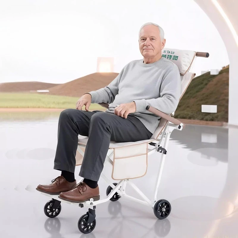 Multi-functional Folding Camping Chair for Transportation. Lightweight Outdoor Trolley.Portable Elderly People Rollators Walkers