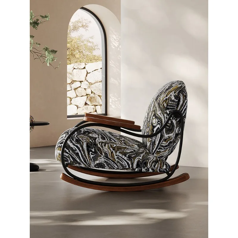 

Italian light luxury rocking chair retro style living room sofa chair