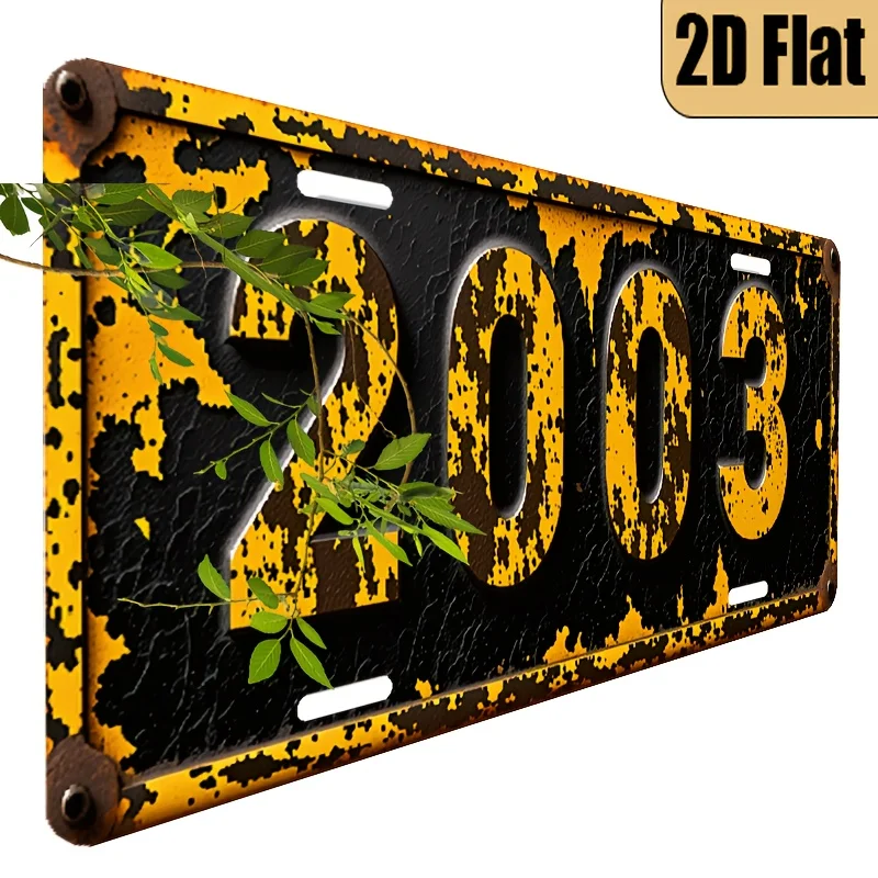 2D Flat - Enable 2D Flat, 1pc, 2D FLAT, for Decoration Solely, Retro Style Plaque 