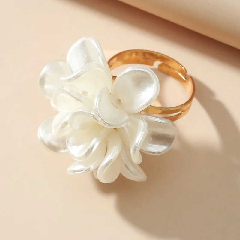 Exaggerated Flower Ring Fashionable Temperament French Rings Female