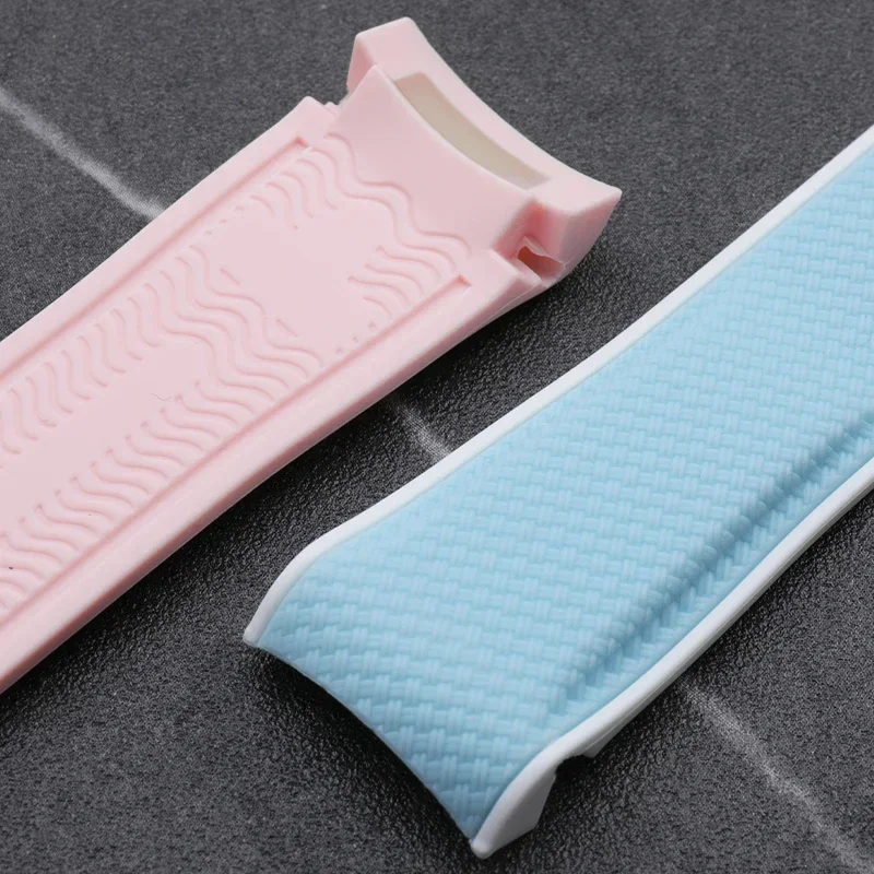 NEW 20mm  Soft Dual Rubber Watchband For Omega Strap X S-watch Joint MoonSwatch Celestial  Curved End Wristband