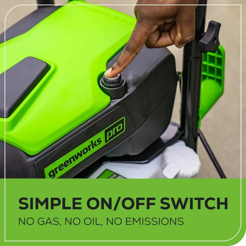 Greenworks mesin cuci tekanan 2700 PSI, (Max 2.3 GPM) dengan meriam busa-cukup kuat untuk menghilangkan kotoran badan dan kotoran