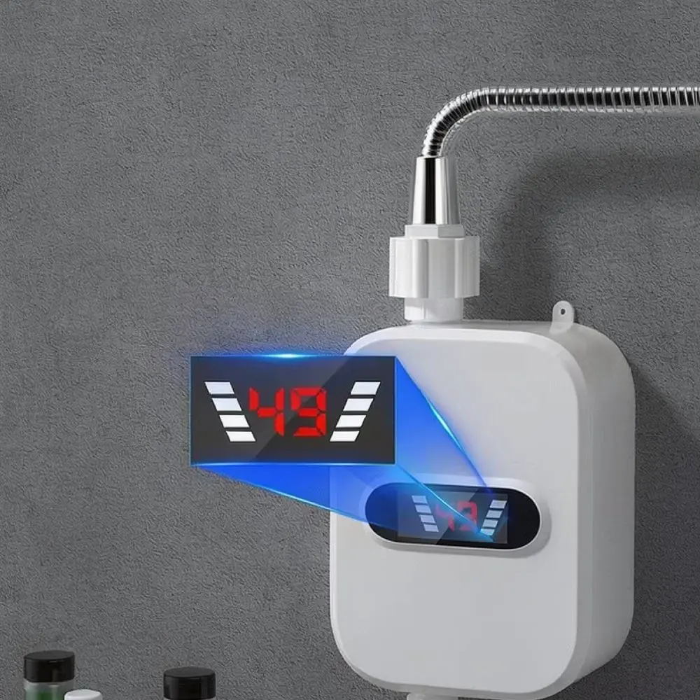 For TEMMAX Electric Tankless Water Heater Mini Instant Shower Kitchen Faucet 3500W Rapid Heating Reliable Home Device