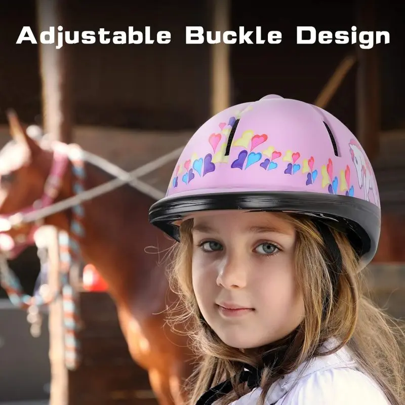 New Kids Horse Riding Safety Helmet Adjustable Equestrian Helmet Head Protective Gear Riders for 3 to 8 Year olds