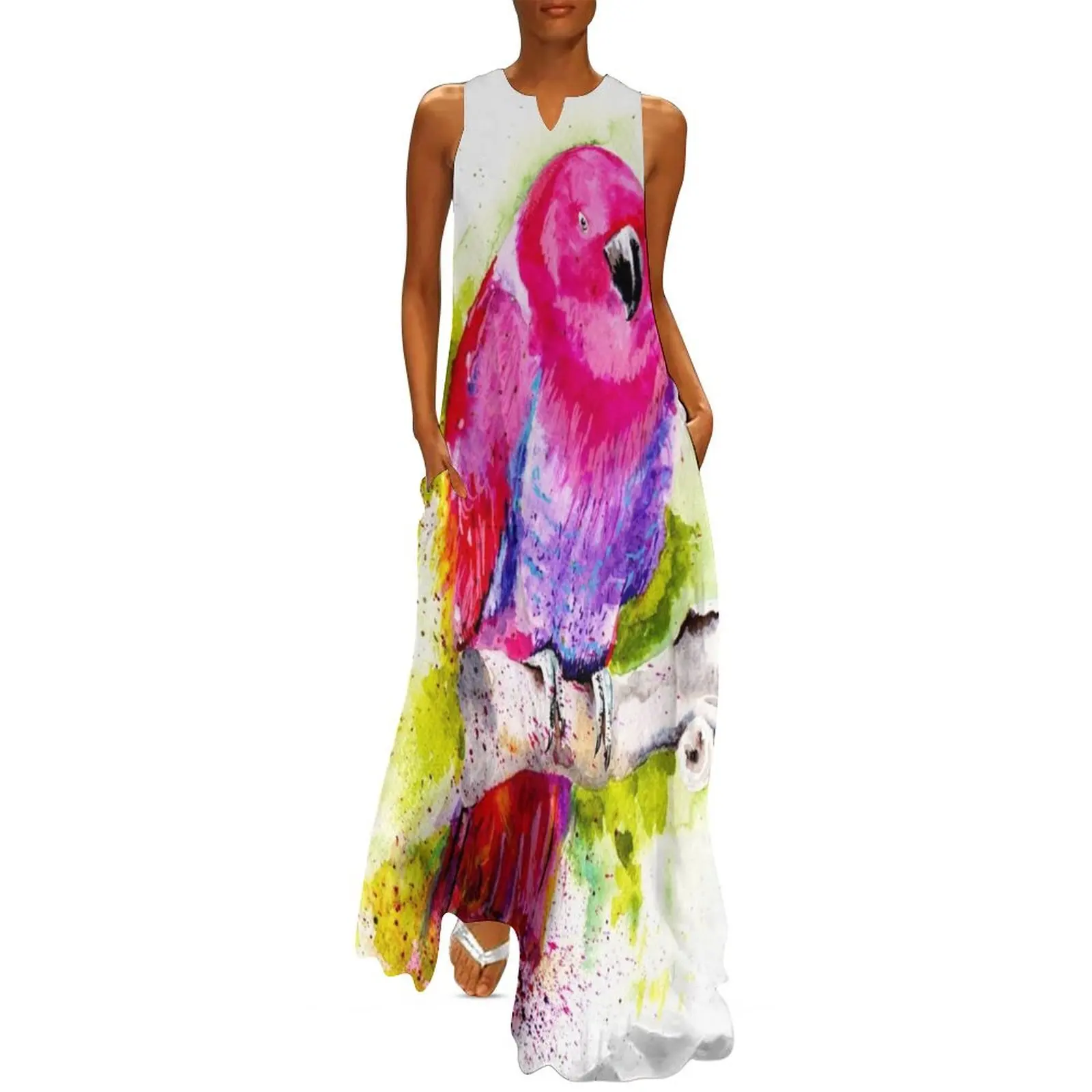 

Eclectus Parrot Long Dress clothing women summer 2024 dresses for woman ladies dresses for special occasion