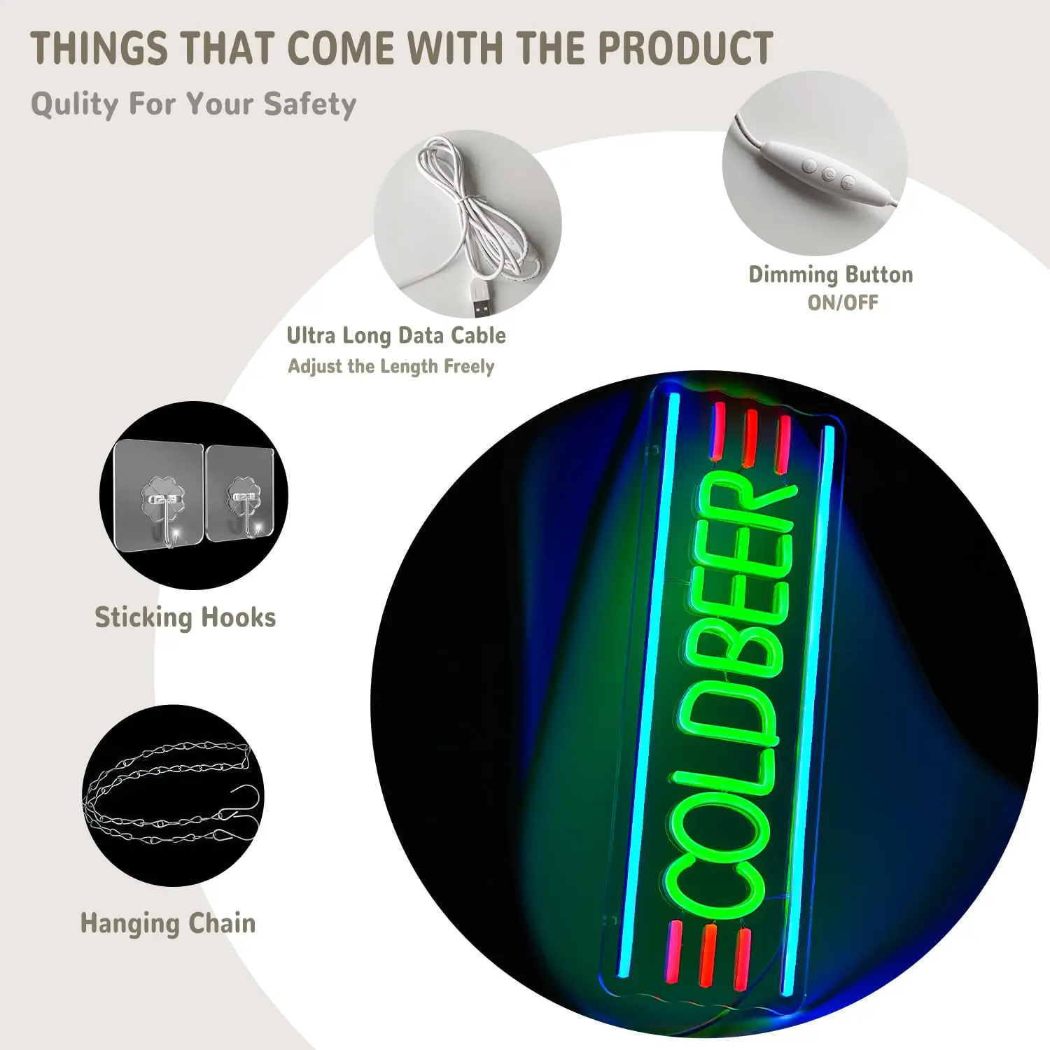 البيرة الباردة النيون تسجيل عكس الضوء ضوء للرجل الكهف للبيرة بار حانة غرفة نوم شريط المنزل مخزن نادي بيسترو عيد الميلاد جدار ديكور #4