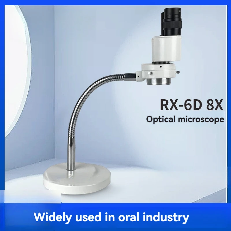 RX-6D Dental Technician Microscope Magnifier Double Tube Oral 8X Magnifier With LED Light Dental Magnifier