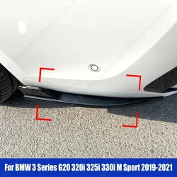 Rear Bumper Diffuser Splitter Canard Spoiler For BMW 3 Series G20 320i 325i 330i M Sport 2019-2021 ABS Gloss Black Modification