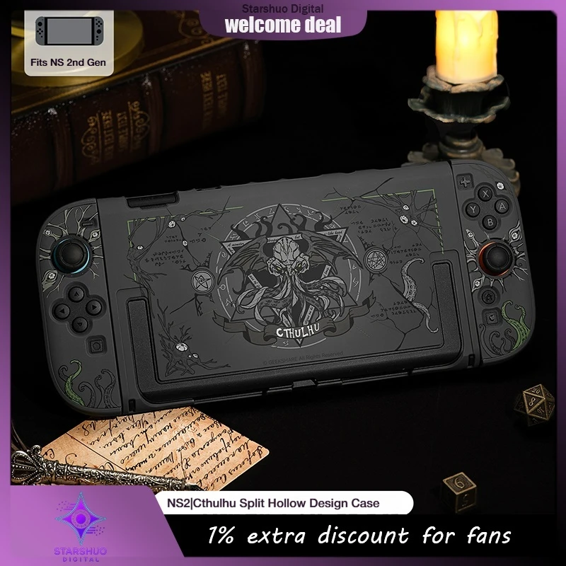 

Geekshare новейший черный нескользящий жесткий защитный чехол в стиле Ктулху, устойчивый к падению, для игровых консолей, ведьмин-переключатель 2 NS 2nd