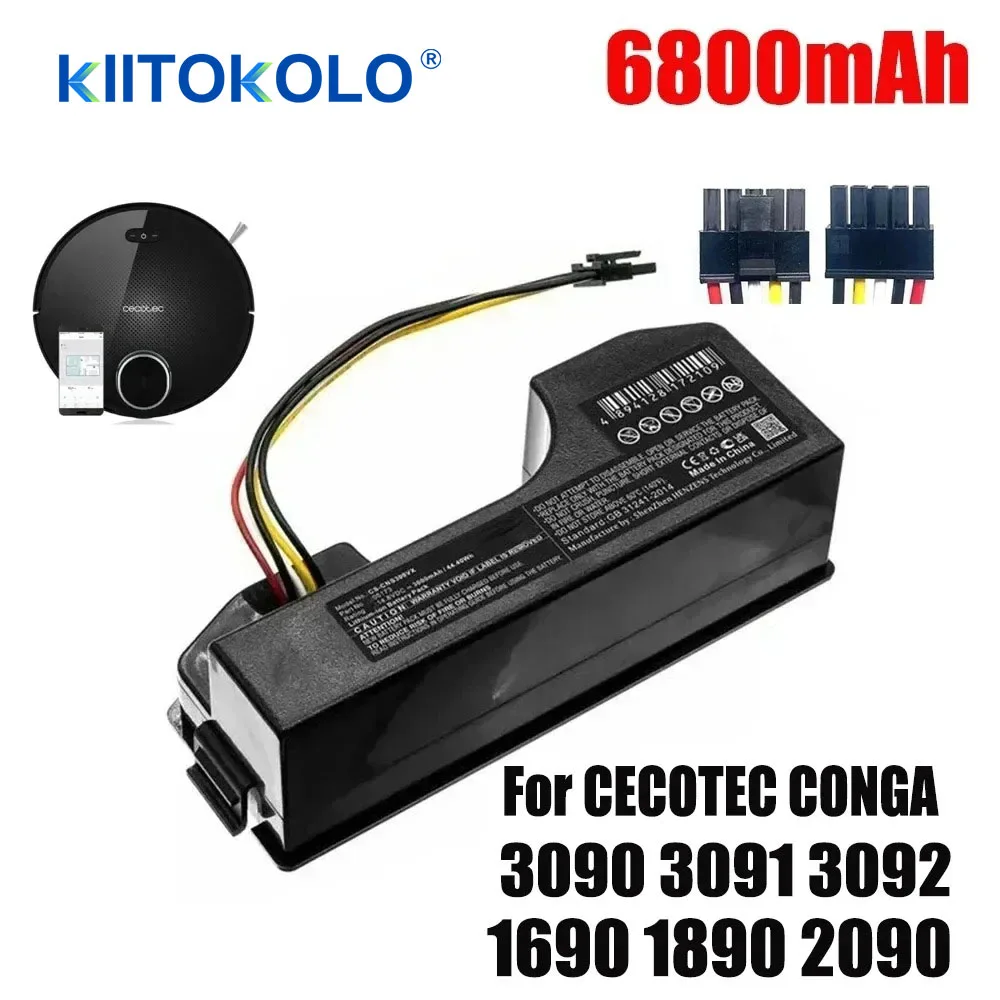 

14.4V Li ion 6800mAh Vacuum Cleaner Conga 3090 Battery for Cecotec Conga 3090 3091 3092 Vacuum Cleaner Accessories Replacement