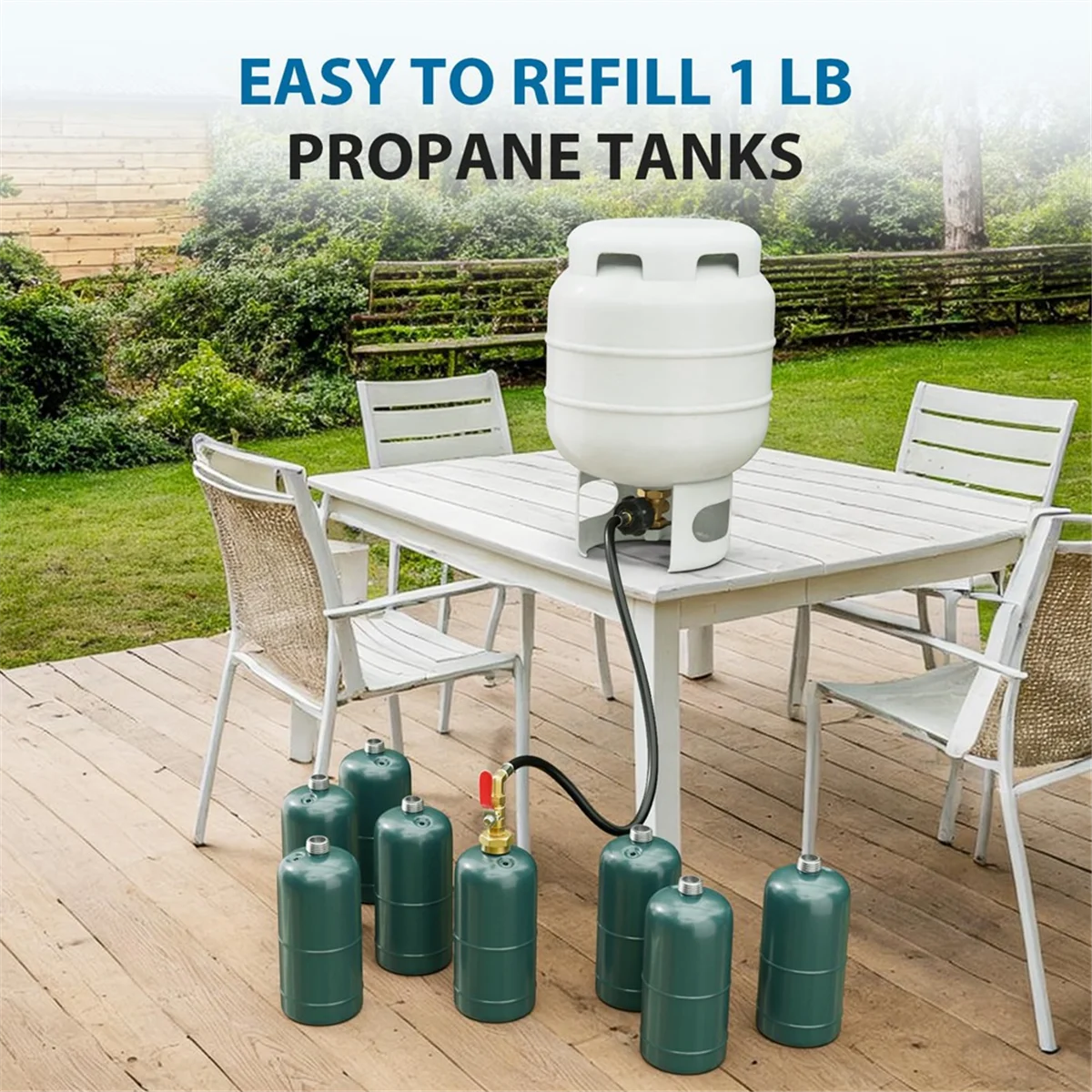 

SSR Propane Refill Adapter for 1 Lb Tanks, 3.5 FT Propane Tank Refill Adapter Hose with Safety Shutoff Valve