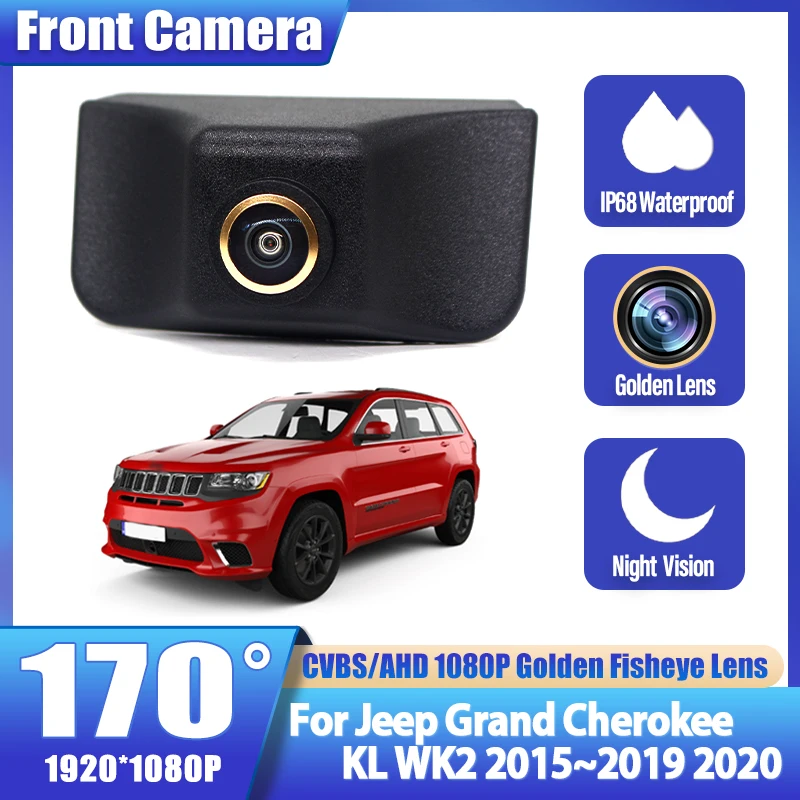 

HD CCD 1080P 170 ° Автомобильная камера ночного видения переднего вида для Jeep Grand Cherokee KL WK2 2015 2016 2017 2018 2019 2020 автомобиля