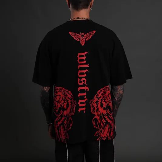 2026 GYM American Trendy Brand Wolf-head Men's Fitness Clothing - Loose Large-sized Cotton Muscle T-shirt Short-sleeved Top
