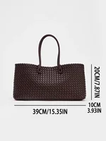 2025 new niche commuting woven hand-held shoulder bag, fashionable and versatile, super large capacity tote bag - Image 2