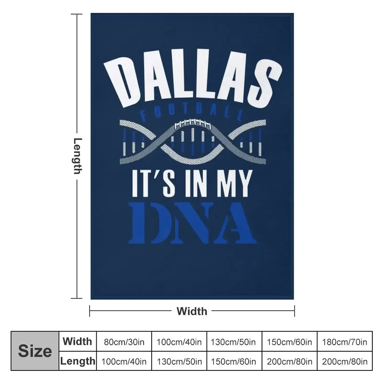 Dallas Football Fan - It's In My DNA Throw Blanket Shaggy Hairys Weighted Blankets