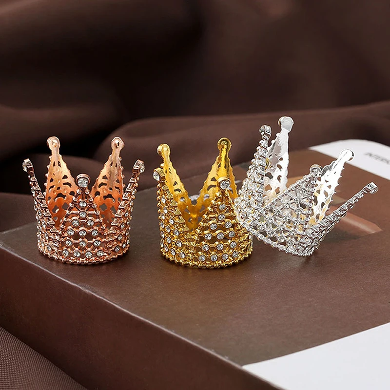 Mini Crown Alloy Princess Crown Kids Hair Accessories Birthday Festival Performance Party Cake Decorating Tool