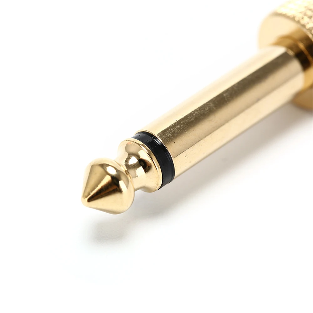 Effects Connector Guitar Pedal Adaptor 6.35mm 75g Both Sides Gold Kit Low-attenuation Low-noise Straight Coupler