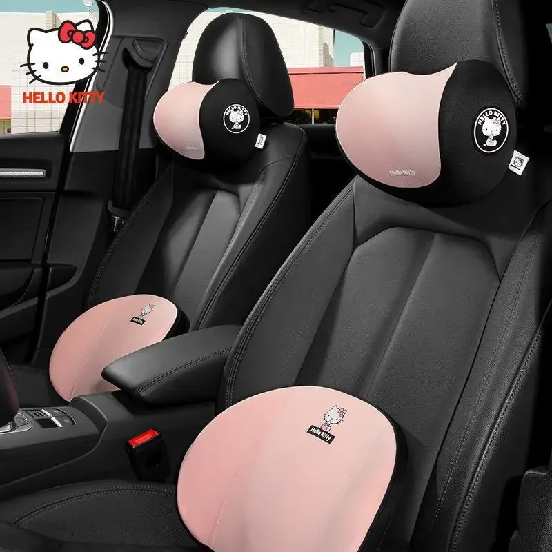 

Kawaii Genuine Sanrio Car Head Pillow Neck Waist Support Hello Kitty New Memory Foam Pillow Cute Car Accessories Pillow Gift