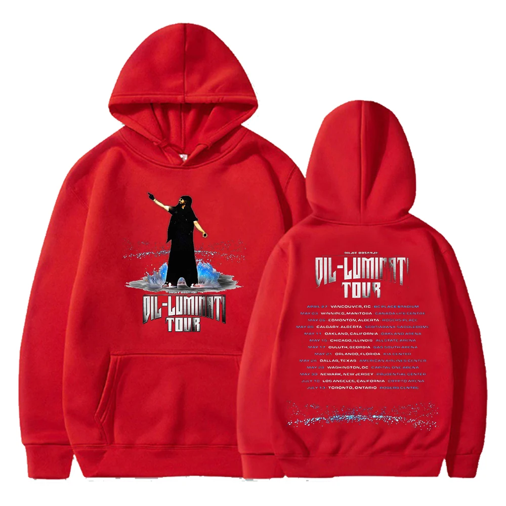 Diljit Dosanjh Hoodie 2024 Dil Luminati Tour Merch lengan panjang Streetwear Wanita Pria bertudung Sweatshirt pakaian Hip Hop