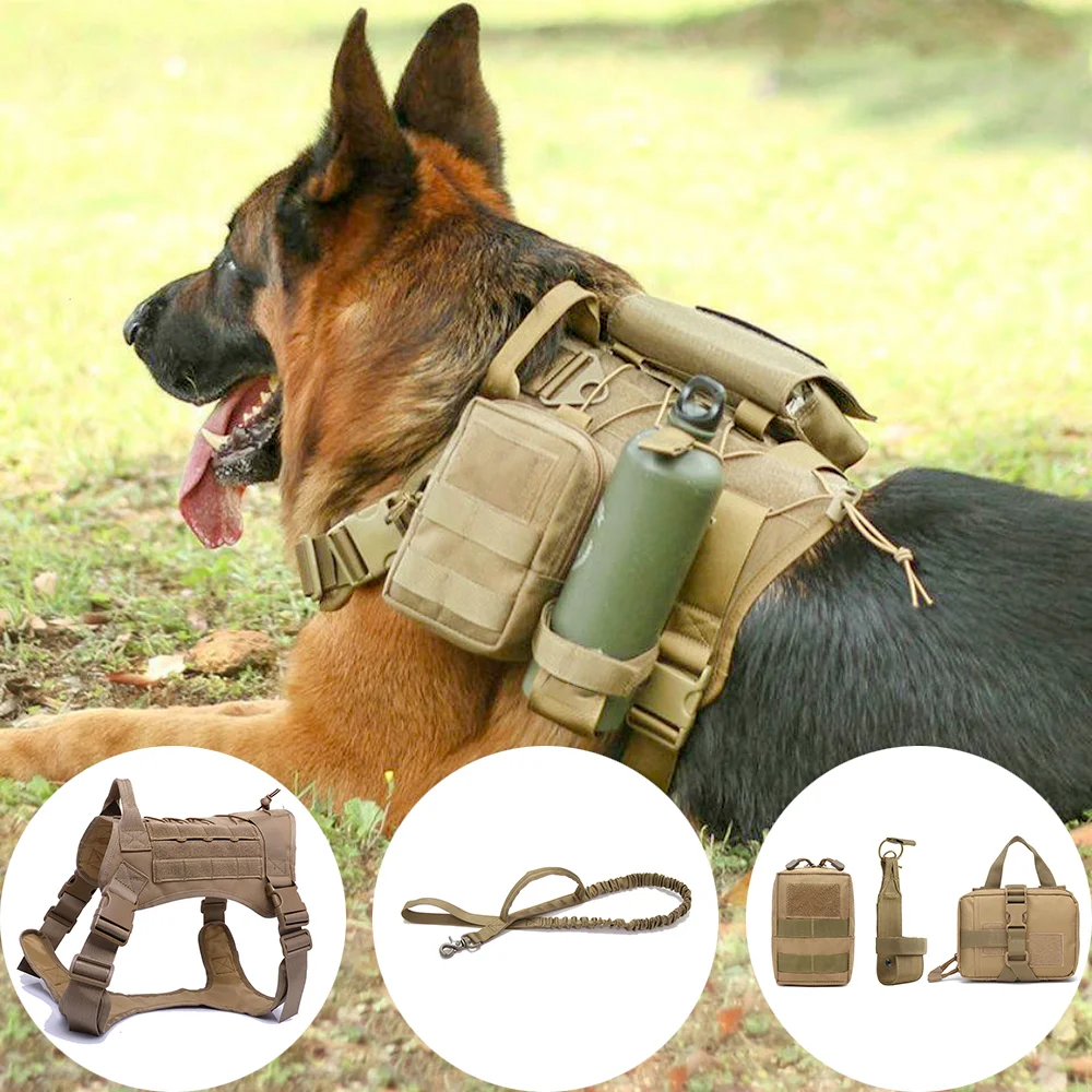 

K9 Tactical Military Dog Harness And Leash Set Large Training Vest Pet German Shepherd K9 Harnesses For All Sizes Dogs