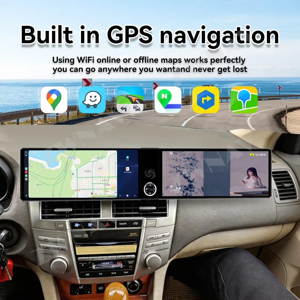 Stable Android 13 Dual 12.3 Inch HD Touch Car Radio DSP CarPlay GPS Modification Car Accessories For Lexus RX 330 350 2003-2007