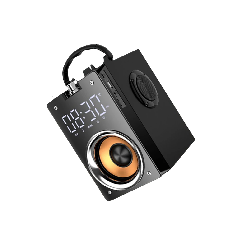 Wireless Bluetooth-Compatible Speaker Bass Stereo Music Player Home Indoor Outdoor Camping Memory Card LCD Display Radio