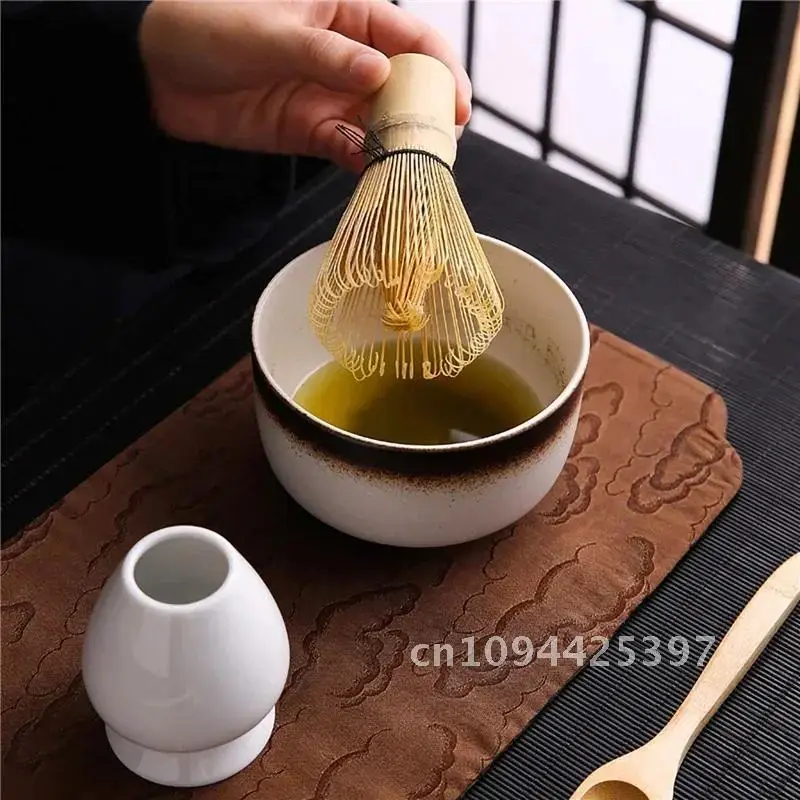 4PCS/6PCS/7PCS Japanese Matcha Blender Set with Bamboo Whisk Matcha Brush Teaspoon Kiln for Beverage Shop DIY Tea-Making Tools