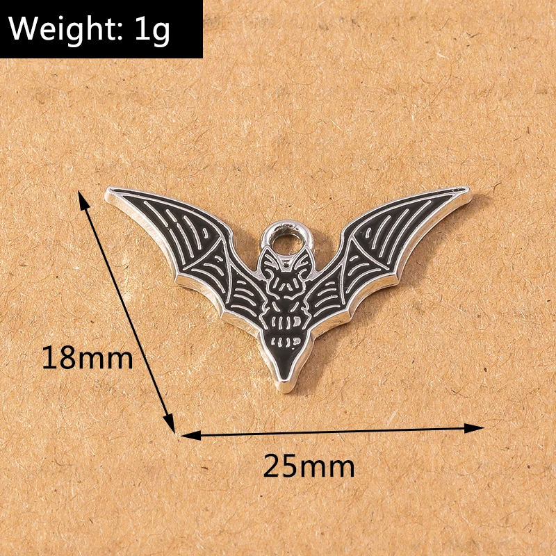 10 teile/los halloween schmetterling schädel bezaubert fledermaus anhänger für schmuck herstellung halskette ohrringe diy halloween geschenk zubehör – Detail 1