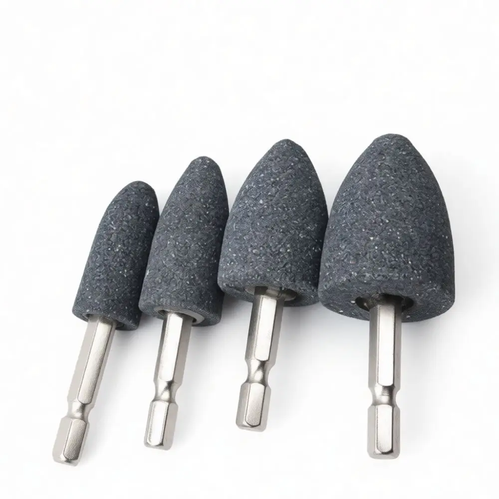 Hexagonal Shank Brown Corundum Grinding Stones Rotory Tool Grinder Bit For Metal Rust Removal Welding Seam Cleaning