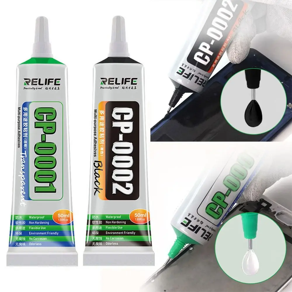 15/50ML Universal Adhesive Repair Border Glue Liquid Glue CP-0001 CP-0002 Transparent Black Quick drying Traceless Repair Tools