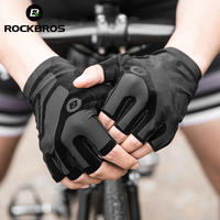 ROCKBROS Cycling Men's Gloves Breathable Shockproof Cycling Gloves Summer Fingerless Gloves MTB Mountain Bicycle Gloves Sports