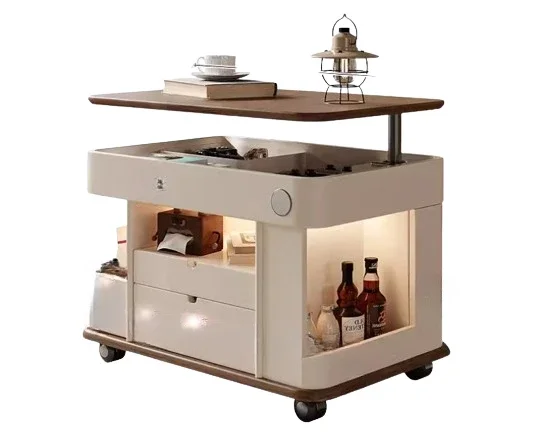 

Italian Adjustable Coffee Tables Design Storage Modern Wood Table Living Room Mobile Organizer Couchtisch Postmodern Furniture