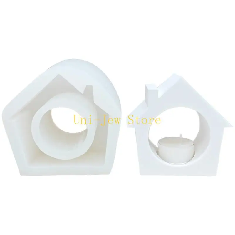 40 جيجابايت شكل منزل الشمعدان اللدائن قالب لتقوم بها بنفسك حامل شمعة الاسمنت ملموسة سيليكون قوالب الايبوكسي الراتنج قالب الحرفية #4