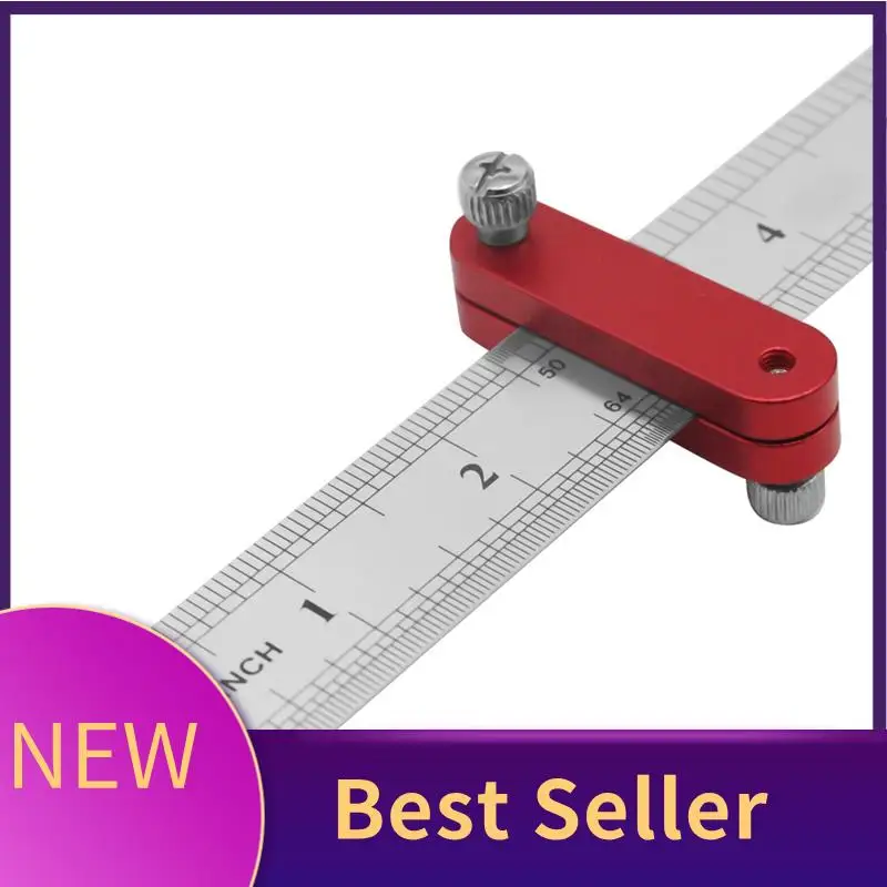 

2Pcs Aluminum Alloy Steel Ruler Limit Adjustment Locating Block Scriber Woodworking Ruler Stop Block