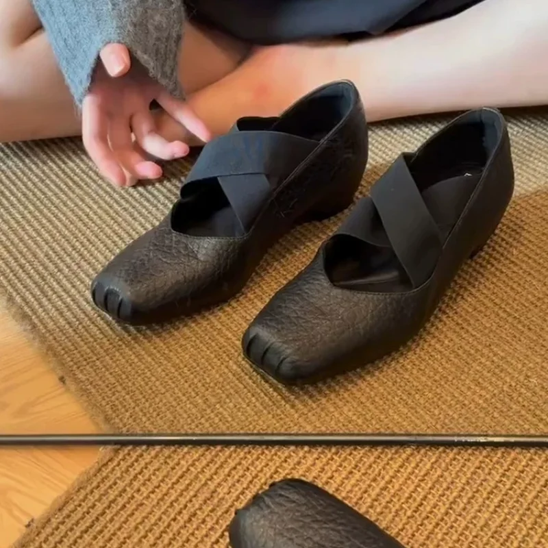 

Винтажные балетки внутри, увеличивающие одинарные туфли, осень/зима 2021, новые легкие легкие туфли Мэри Джейн без шнуровки с квадратным носком